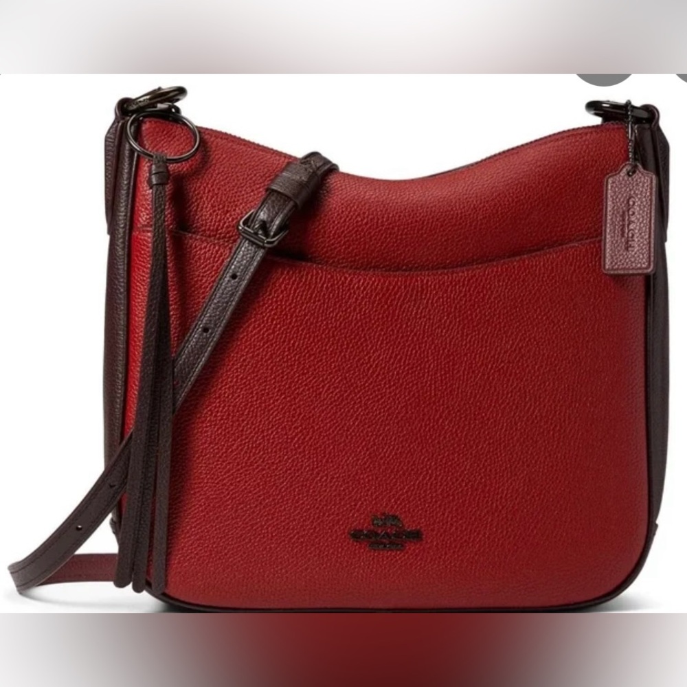 COACH CHAISE CROSSBODY/BRICK RED & Oxblood